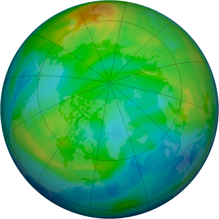 Arctic ozone map for 07 December 2013